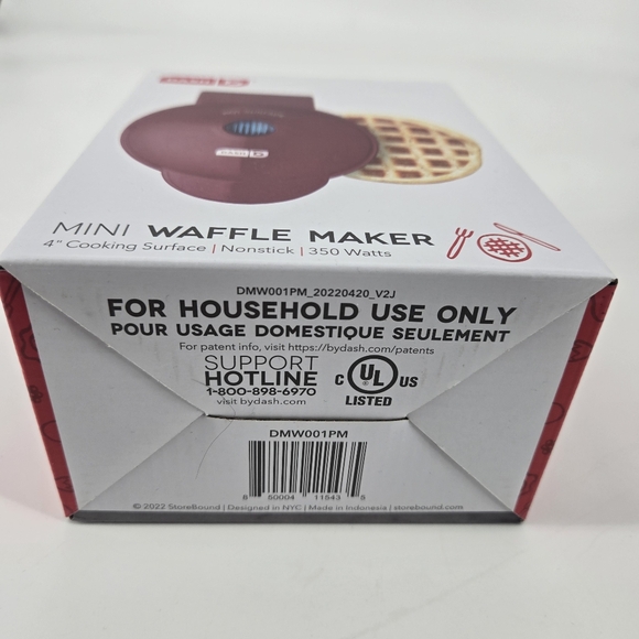 Dash Red Mini Waffle Maker NEW - Picture 6 of 6
